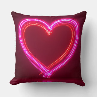 Vibrant Pink Abstract Heart Throw Pillow 16x16 | M Kussen