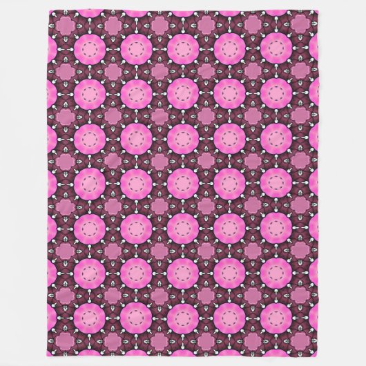 Vibrant pink and purple geometric pattern fleece deken (Voorkant)