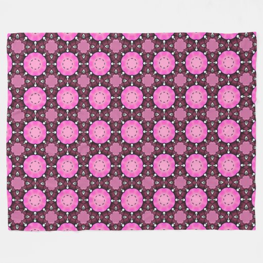 Vibrant pink and purple geometric pattern  fleece deken (Voorkant (Horizontaal))