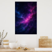Vibrant Pink & Blue Galaxy Nebula – Deep Space Poster (Keuken)