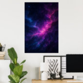Vibrant Pink & Blue Galaxy Nebula – Deep Space Poster (Thuiskantoor)