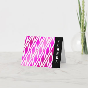 Vibrant Pink en White Diamond Dank u Bedankkaart