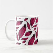 Vibrant Pink Feather Pattern Koffiemok (Links)