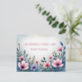 Vibrant Pink Floral Embracing Growth Affirmation Briefkaart (Staand voorkant)
