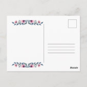 Vibrant Pink Floral Embracing Growth Affirmation Briefkaart (Achterkant)