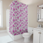 Vibrant Pink Floral Pattern With Magenta Flowers Douchegordijn (In situ)