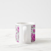 Vibrant Pink Floral Pattern With Magenta Flowers Espresso Kop (Achterkant)
