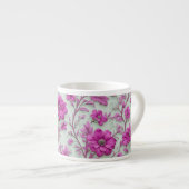 Vibrant Pink Floral Pattern With Magenta Flowers Espresso Kop (Voorkant rechts)