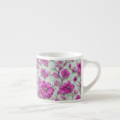 Vibrant Pink Floral Pattern With Magenta Flowers Espresso Kop (Rechts)
