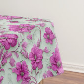 Vibrant Pink Floral Pattern With Magenta Flowers Tafelkleed (Voorbeeld)
