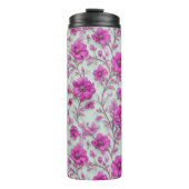Vibrant Pink Floral Pattern With Magenta Flowers Thermosbeker (Voorkant)