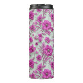 Vibrant Pink Floral Pattern With Magenta Flowers Thermosbeker (Achterkant)