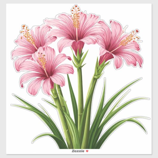 Vibrant Pink Flowers Sticker (Vel)