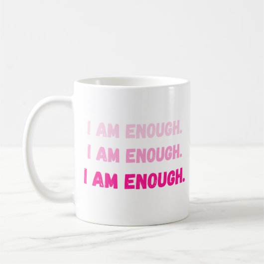 Vibrant Pink I Am Enough Self Worth Affirmation  Koffiemok (Links)