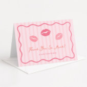 Vibrant Pink Lips Valentine's Day Bridal Shower Bedankkaart