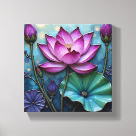 Vibrant Pink Lotus Canvas Afdruk