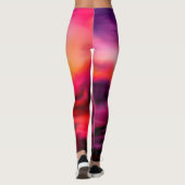 Vibrant Pink Ocean Sunrise Moderne Abstract Leggings (Achterkant)