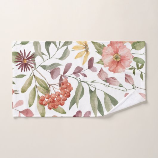 vibrant pink, orange and yellow flowers pattern bad handdoek (Handdoek)