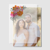 Vibrant Pink & Orange Floral Garden Wedding Vellum Uitnodigingen (Offset (Koppel))