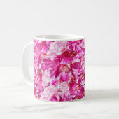 Vibrant Pink Peony Floral Classic Mug Koffiemok (Voorkant links)