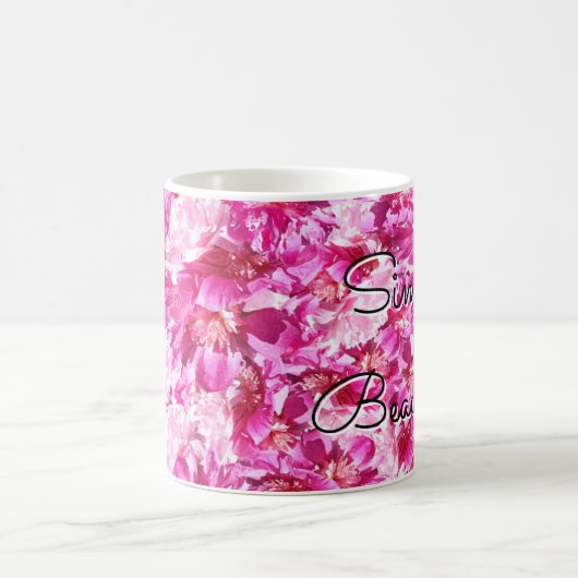Vibrant Pink Peony Floral Classic Mug Koffiemok (Center)
