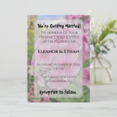 Vibrant Pink Phlox Summer Garden Wedding  Kaart (Staand voorkant)