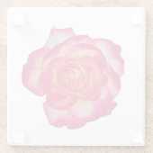 Vibrant Pink Rose Coaster Glazen Onderzetter (Achterkant)
