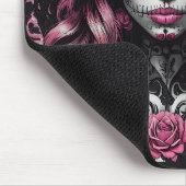 "Vibrant Pink Sugar Skull" Art Mouse Pad Muismat (Hoek)