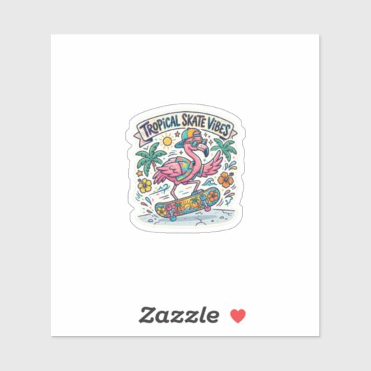 Vibrant Pink Summer Skater Decal Sticker (Vel)