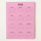 Vibrant Pink Tulips in Golden Vase Planner (Achterkant)