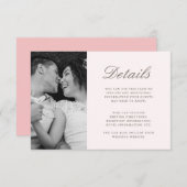 Vibrant Pink Weddenschap Details Foto Informatiekaartje (Voorkant / Achterkant)