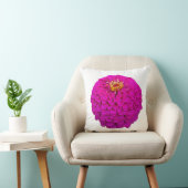 Vibrant Pink Zinnia Flower Throw PilloThrow Pillow Kussen (Stoel)