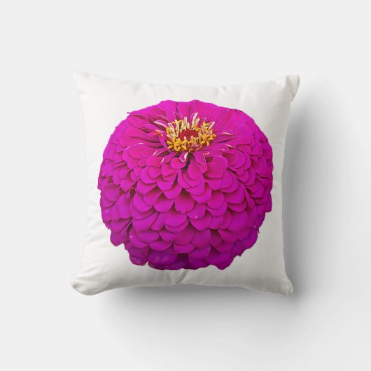 Vibrant Pink Zinnia Flower Throw PilloThrow Pillow Kussen (Voorkant)