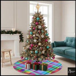 Vibrant Plaid  Kerstboom Rok