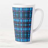 Vibrant Plaid Tartan Pattern Fabric Latte Mok (Rechts)