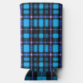 Vibrant Plaid Tartan Pattern Fabric Seltzer Blikjeskoeler (Achterkant)