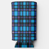 Vibrant Plaid Tartan Pattern Fabric Seltzer Blikjeskoeler (Voorkant)
