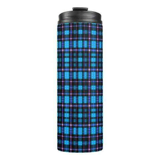 Vibrant Plaid Tartan Pattern Fabric Thermosbeker (Voorkant)