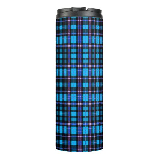Vibrant Plaid Tartan Pattern Fabric Thermosbeker (Achterkant)
