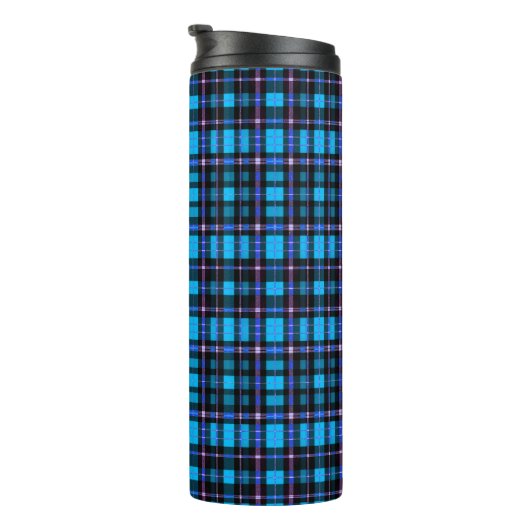 Vibrant Plaid Tartan Pattern Fabric Thermosbeker (Geroteerd rechts)