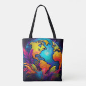 Vibrant Planet - Tropical Earth Design Tote Bag (Achterkant)