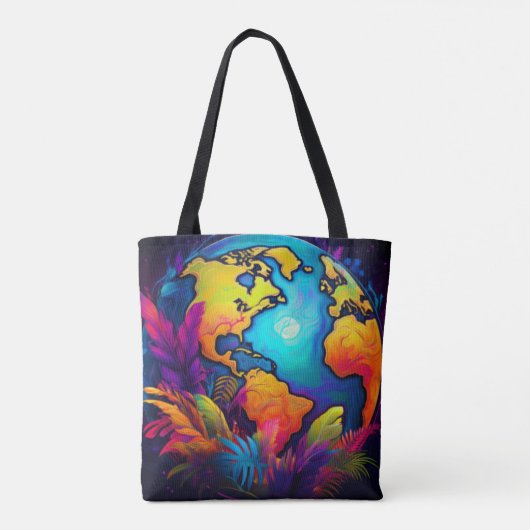 Vibrant Planet - Tropical Earth Design Tote Bag (Achterkant)