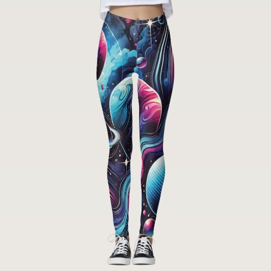 Vibrant Planetaire Galaxy Vrouwen Leggings (Voorkant)