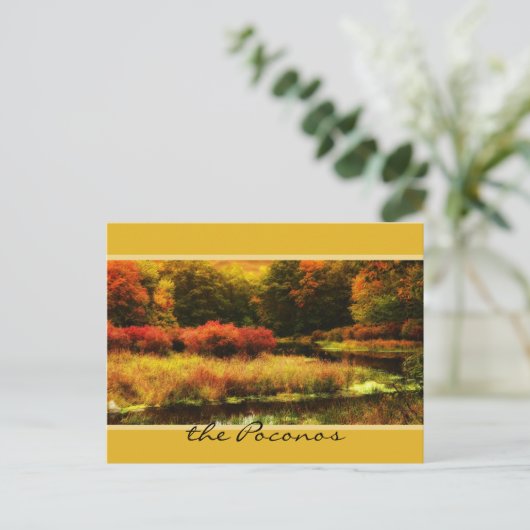 Vibrant Poconos Autumn Scene Briefkaart (Staand voorkant)
