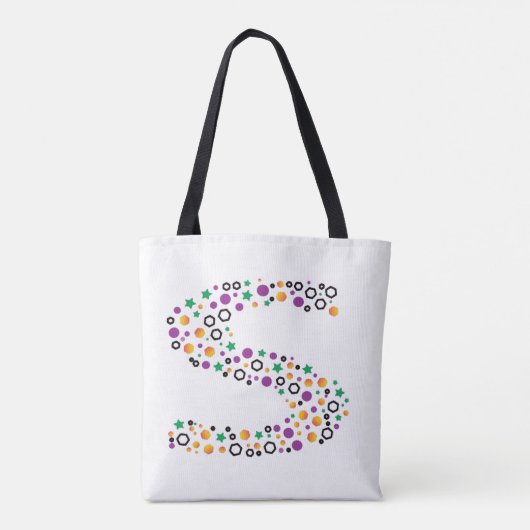 Vibrant Polka Dot Letter S Monogram Tote Bag |  (Achterkant)