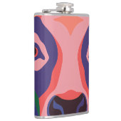 Vibrant Pop Art Cow Face Portrait Heupfles (Rechts)