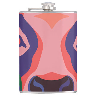 Vibrant Pop Art Cow Face Portrait Heupfles