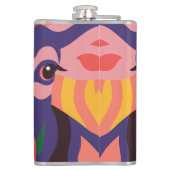 Vibrant Pop Art Cow Face Portrait Heupfles (Achterkant)