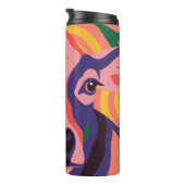 Vibrant Pop Art Cow Face Portrait Thermosbeker (Geroteerd rechts)