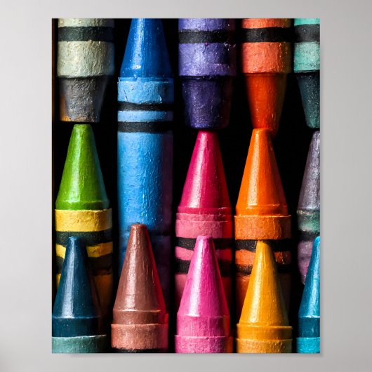Vibrant Pop Art: Crayon Color Construct Geometric  Poster (Voorkant)
